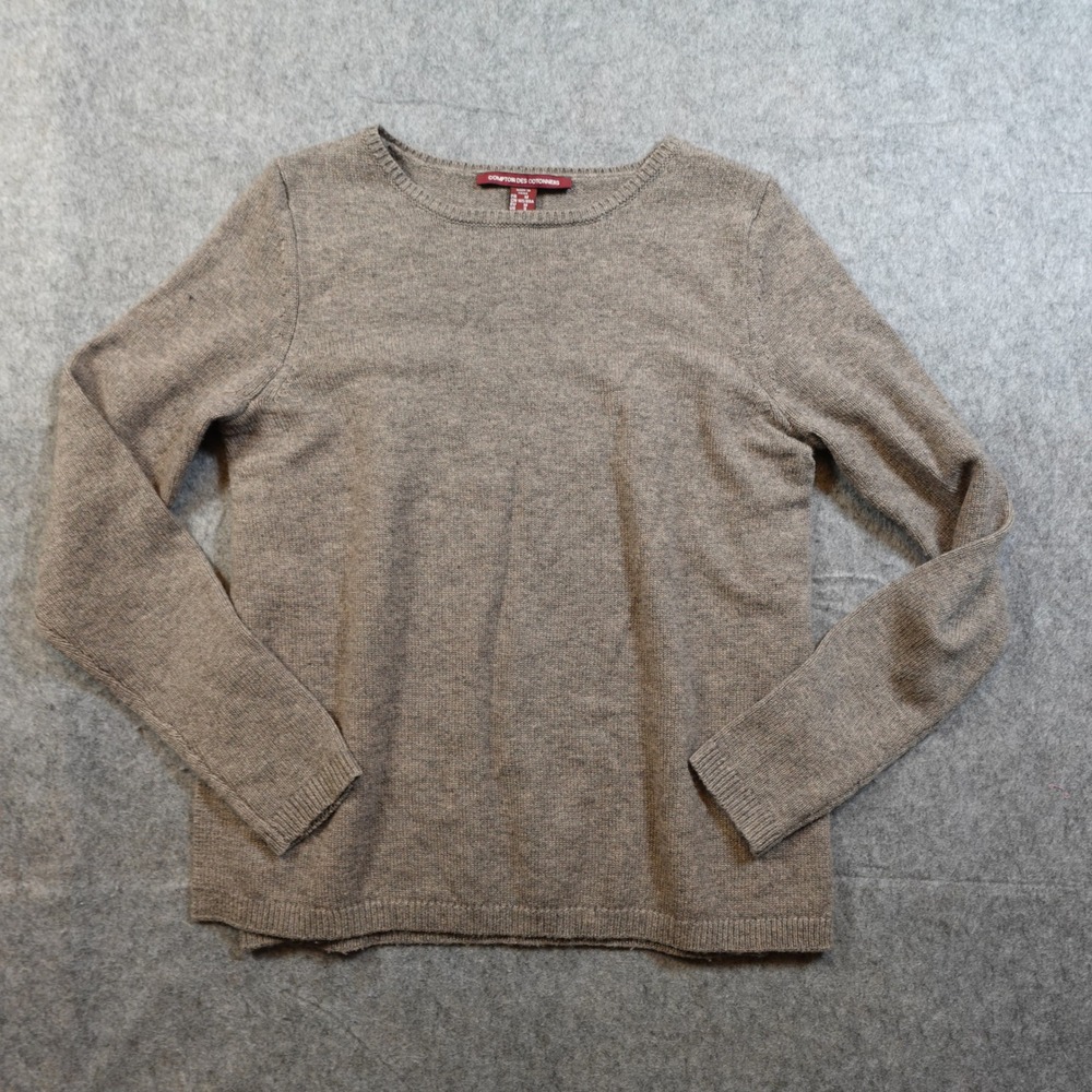 Comptoir Des Cotonniers Sweater Womens Small Brown Tan Cashmere Wool Blend Split